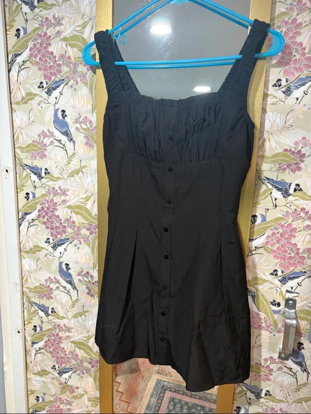 NWT!! Sleeveless Black Button-Front Mini Dress - Picture 3 of 5